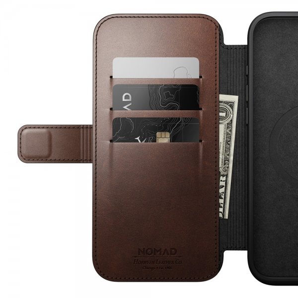 Nomad iPhone 16 Pro Max Modern læderfolie, Horween Rustik Brun