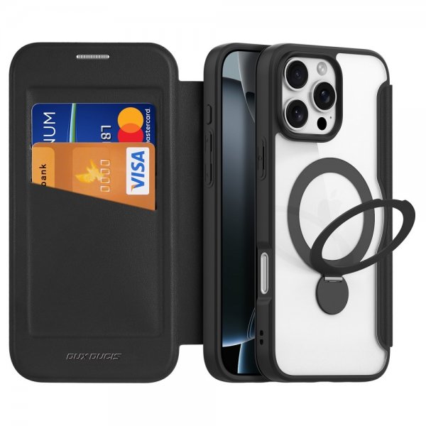Dux Ducis iPhone 16 Pro Max Cover Skin X Pro Series Kickstand MagSafe Sort