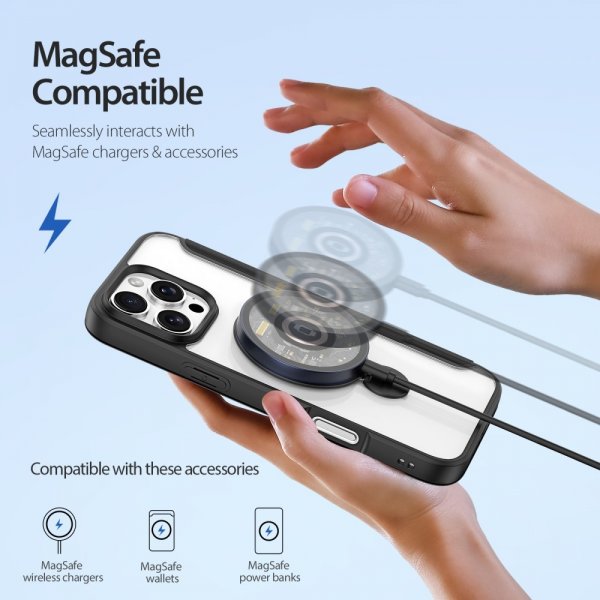Dux Ducis iPhone 16 Pro Max Cover Skin X Pro Series Kickstand MagSafe Sort