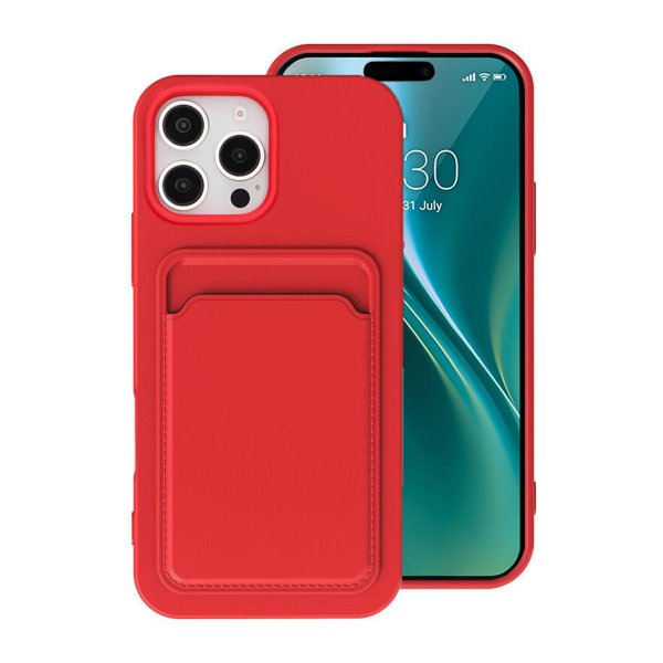 iPhone 16 Pro Max Cover Kortholder Rød