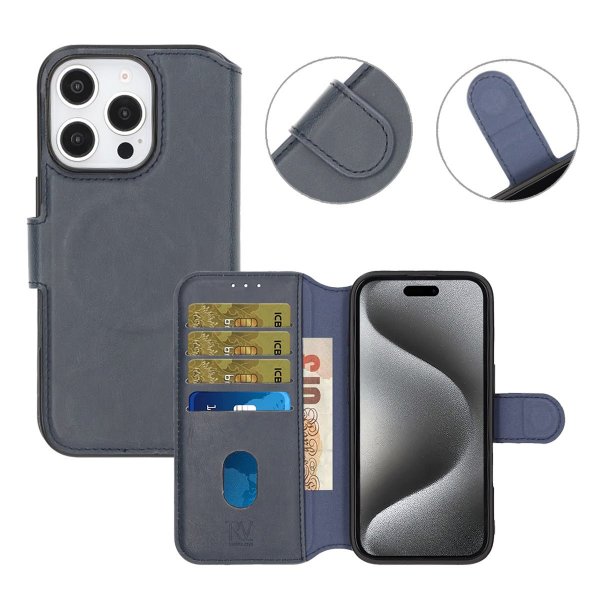 Rvelon iPhone 16 Pro Max Cover 4 Kortrum MagSafe Blå