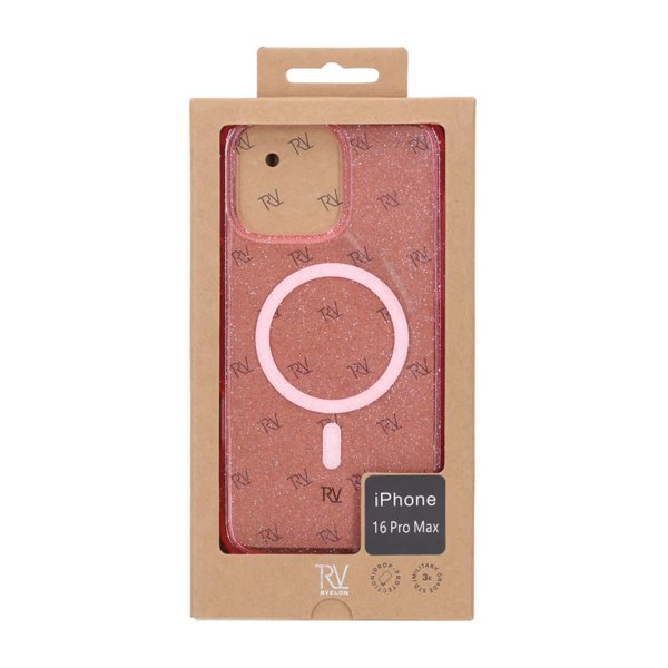 Rvelon iPhone 16 Pro Max Cover Glitter MagSafe Rose