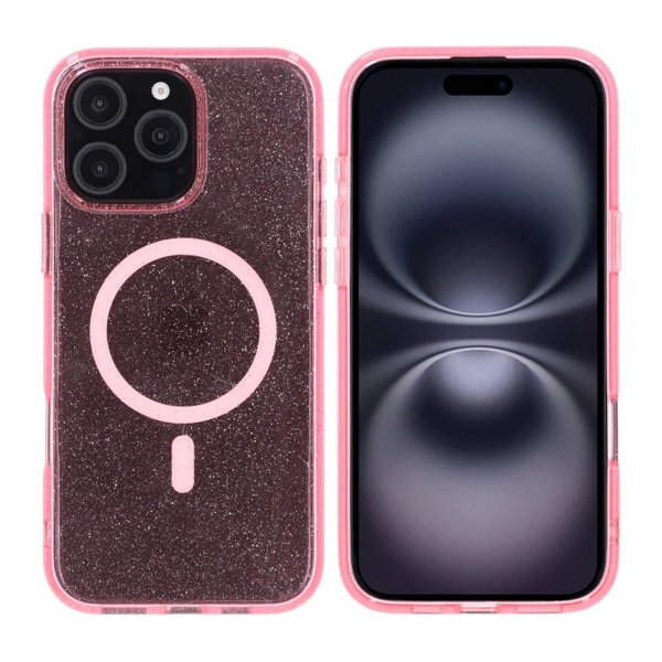 Rvelon iPhone 16 Pro Max Cover Glitter MagSafe Rose