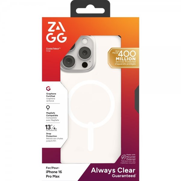 ZAGG iPhone 16 Pro Max Cover Crystal Palace Snap Transparent