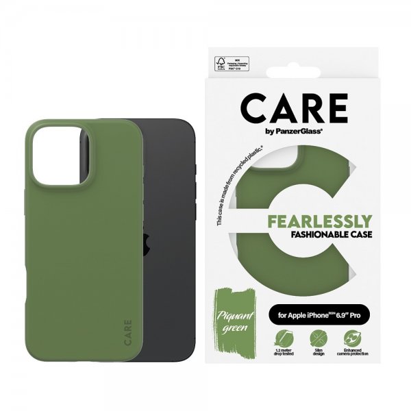 CARE by PanzerGlass iPhone 16 Pro Max Cover Moderne Grøn