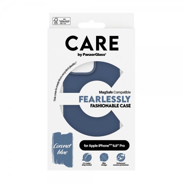 CARE by PanzerGlass iPhone 16 Pro Max Cover Fashionable MagSafe Blå