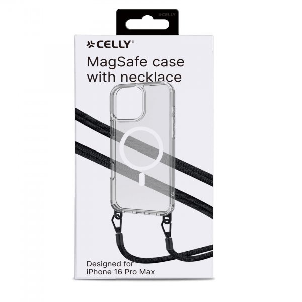 Celly iPhone 16 Pro Max Cover Freedom Necklace MagSafe Transparent