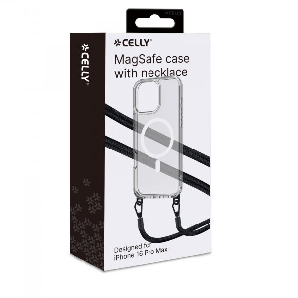 Celly iPhone 16 Pro Max Cover Freedom Necklace MagSafe Transparent