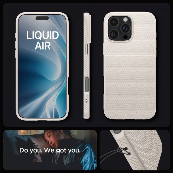 Spigen iPhone 16 Pro Max Cover Liquid Air Natural Titanium