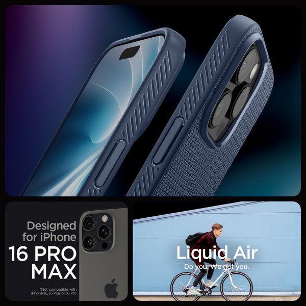Spigen iPhone 16 Pro Max Cover Liquid Air Navy Blue