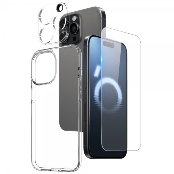 Northjo iPhone 16 Pro Max Cover med Skærmbeskyttelse og Kamerabeskyttelse 3-i-1