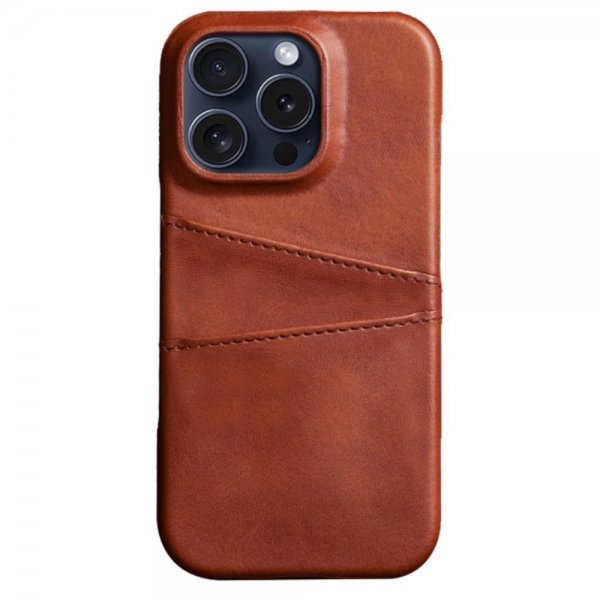 iPhone 16 Pro Max Cover med to Kortlommer Mørkebrun