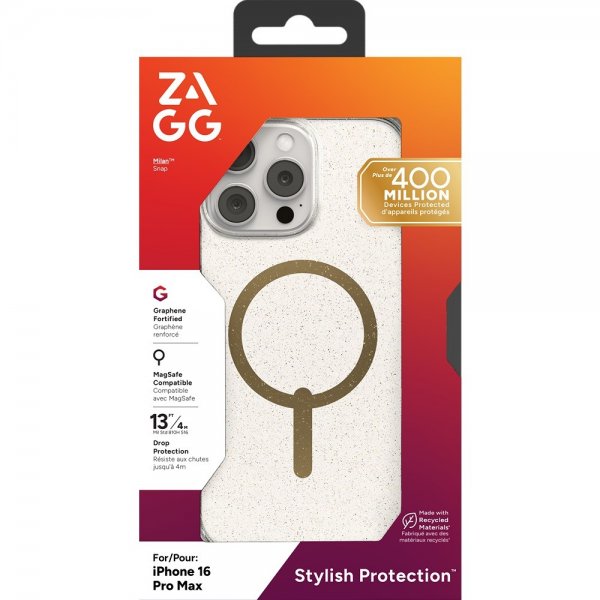 ZAGG iPhone 16 Pro Max Cover Milan Snap Gold Glitter