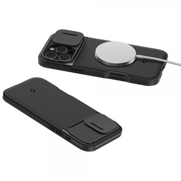 Spigen iPhone 16 Pro Max Cover Optik Armor MagFit Sort