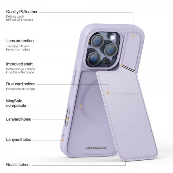 Dux Ducis iPhone 16 Pro Max Cover Rafi II Series MagSafe Lilla