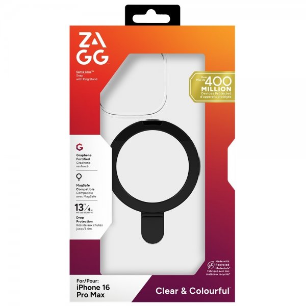 ZAGG iPhone 16 Pro Max Cover Santa Cruz Snap Ring Stand Sort