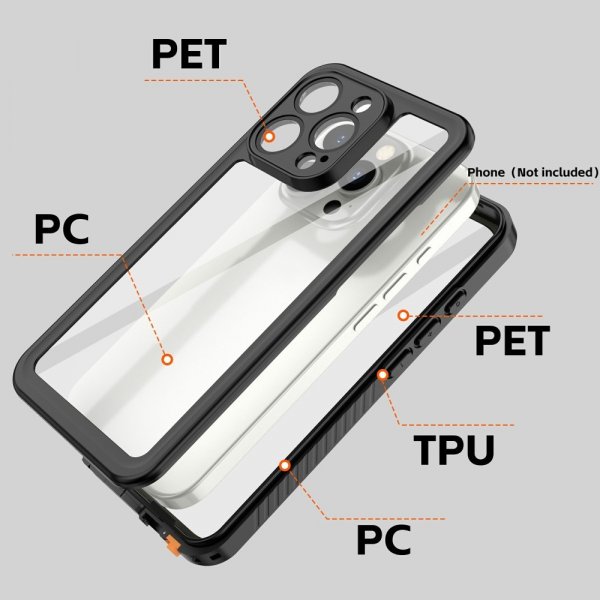 Redpepper iPhone 16 Pro Max Cover Vandtæt IP68 Sort
