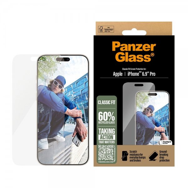 PanzerGlass iPhone 16 Pro Max Skærmbeskyttelse Classic Fit EasyAligner