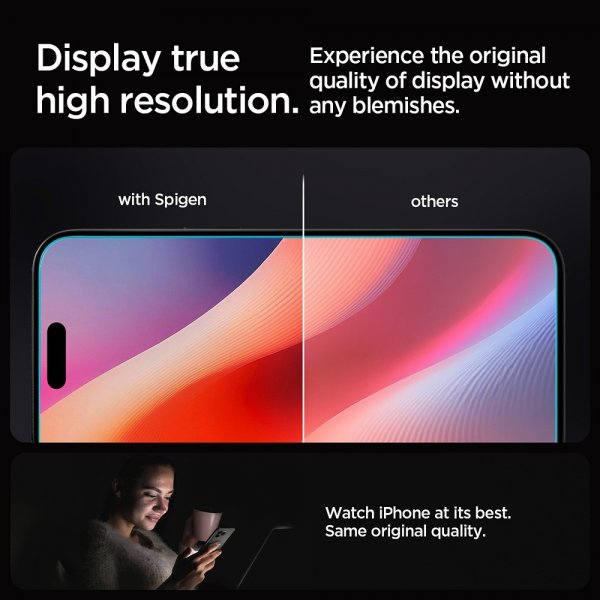 Spigen iPhone 16 Pro Max/iPhone 17 Pro Max Skærmbeskyttelse GLAS.tR EZ Fit 2-pak