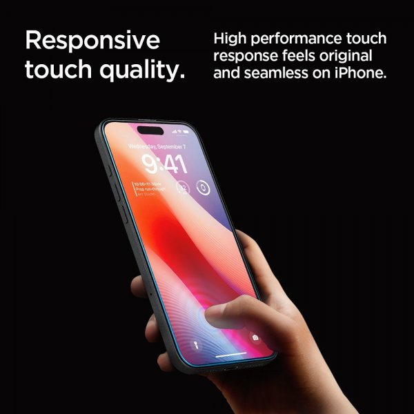 Spigen iPhone 16 Pro Max/iPhone 17 Pro Max Skærmbeskyttelse GLAS.tR EZ Fit 2-pak