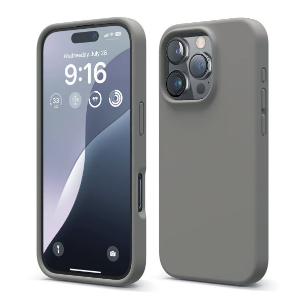 Rvelon iPhone 16 Pro Cover Silikone Grå