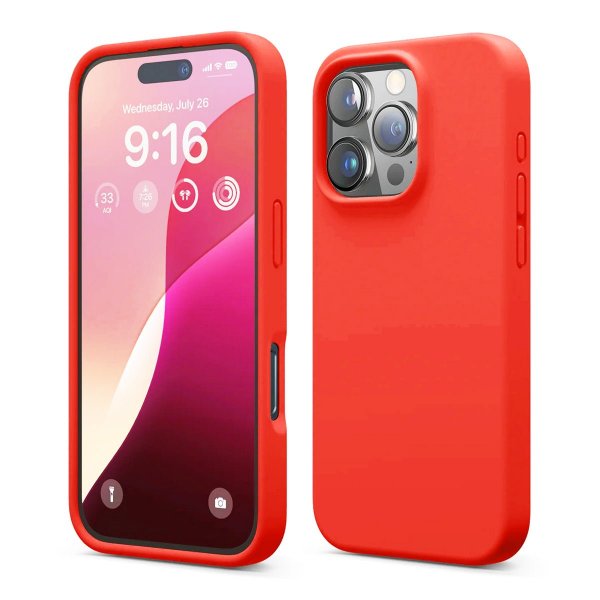 Rvelon iPhone 16 Pro Cover Silikone Rød
