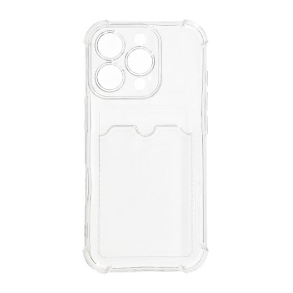 iPhone 16 Pro Cover Kortholder Stødsikkert Transparent