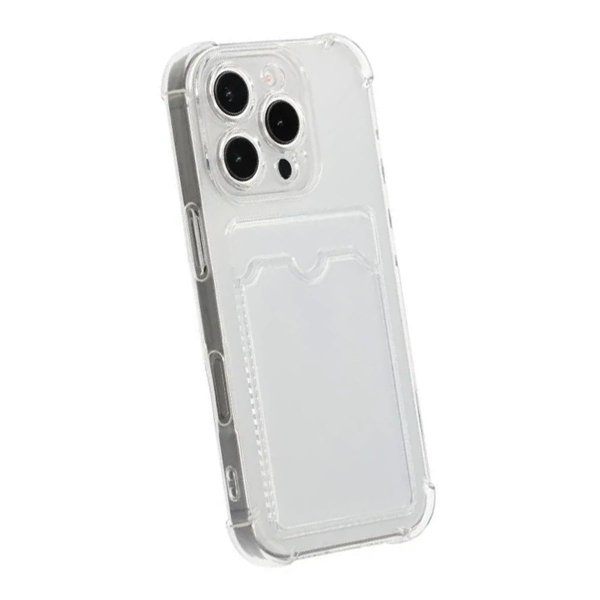 iPhone 16 Pro Cover Kortholder Stødsikkert Transparent