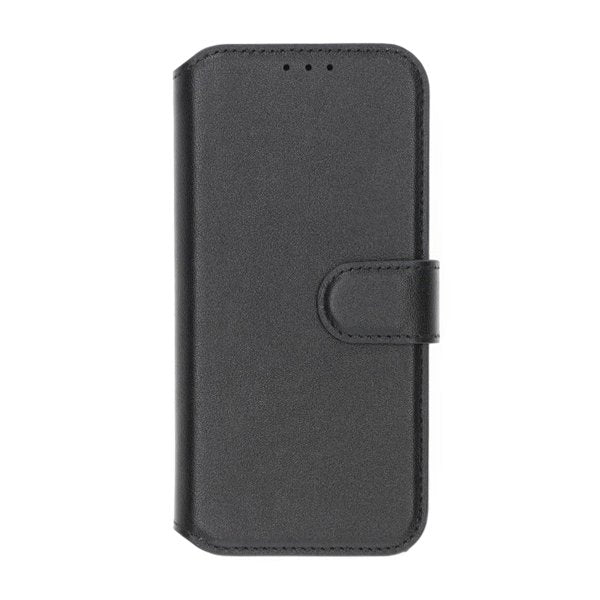 Rvelon iPhone 16 Pro Cover Ægte læder Kortlomme Sort