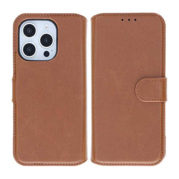 Rvelon iPhone 16 Pro Cover Magnetisk Aftageligt Etui Brun