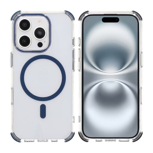 Rvelon iPhone 16 Pro Cover Stødsikkert MagSafe Blå