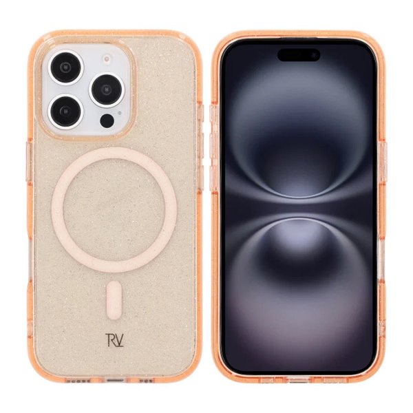 Rvelon iPhone 16 Pro Cover Glitter MagSafe Guld