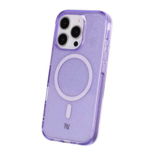Rvelon iPhone 16 Pro Cover Glitter MagSafe Lilla