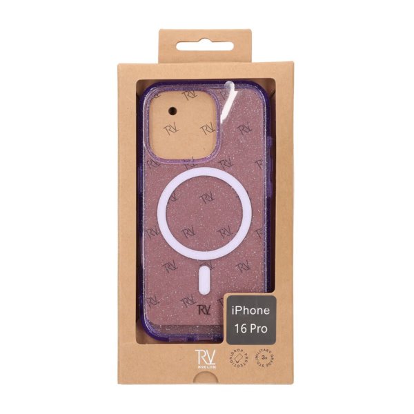 Rvelon iPhone 16 Pro Cover Glitter MagSafe Lilla