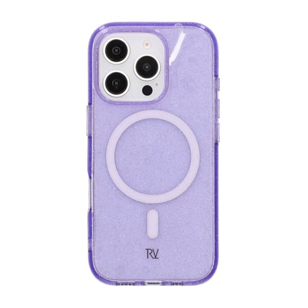 Rvelon iPhone 16 Pro Cover Glitter MagSafe Lilla