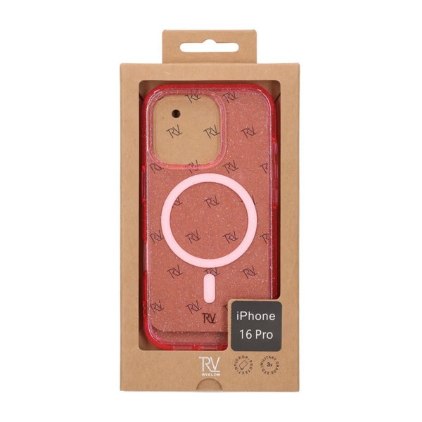 Rvelon iPhone 16 Pro Cover Glitter MagSafe Rosa