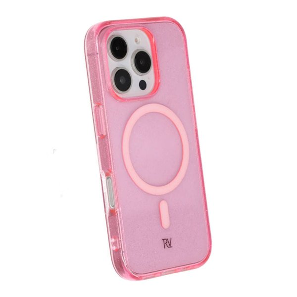 Rvelon iPhone 16 Pro Cover Glitter MagSafe Rosa