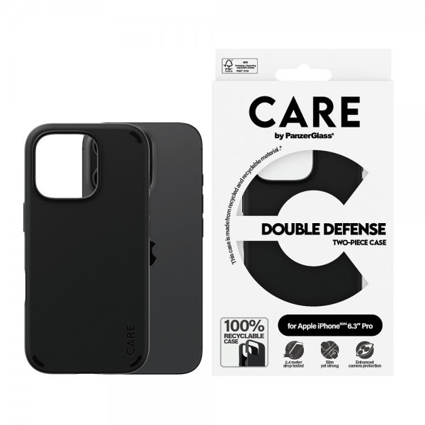CARE by PanzerGlass iPhone 16 Pro Cover Double Defence Sort