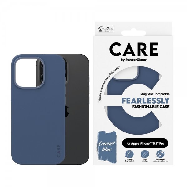 CARE by PanzerGlass iPhone 16 Pro Cover Fashionable MagSafe Blå