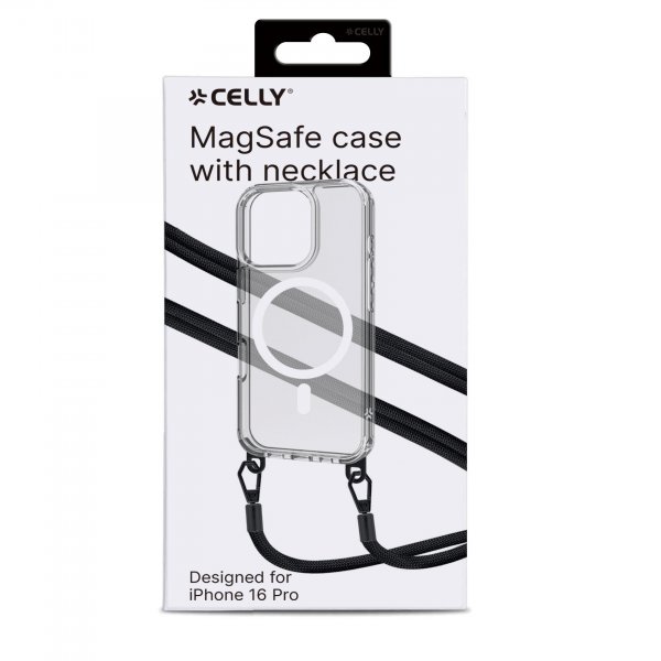 Celly iPhone 16 Pro Cover Freedom Necklace MagSafe Transparent