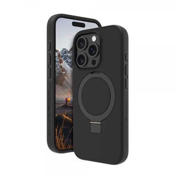 dbramante1928 iPhone 16 Pro Cover Iceland Ultra D3O MagSafe Kickstand Sort