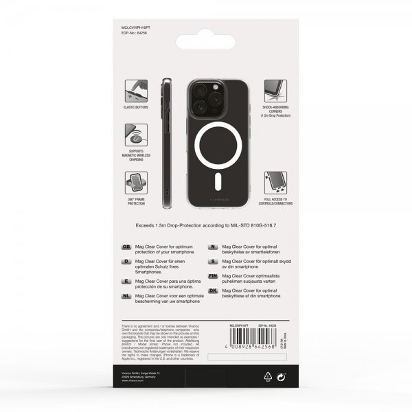 Vivanco iPhone 16 Pro Cover Mag Clear Transparent
