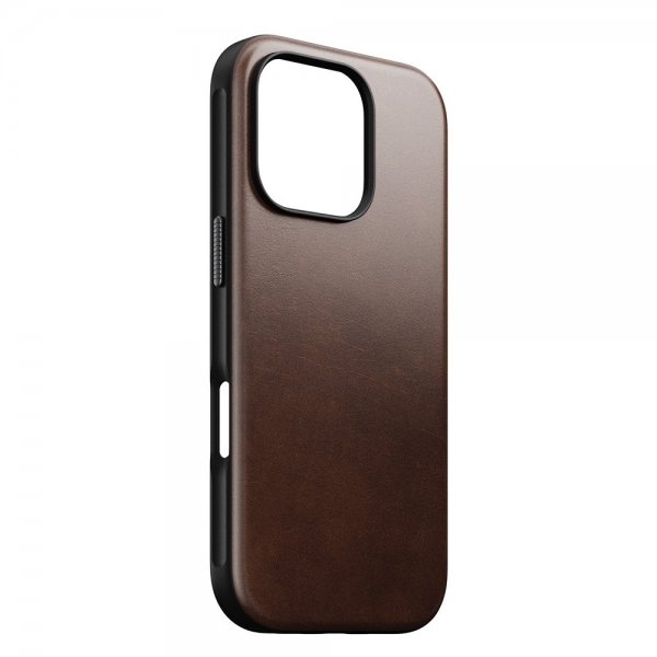 Nomad iPhone 16 Pro Cover Modern Leather Case Horween Rustic Brown