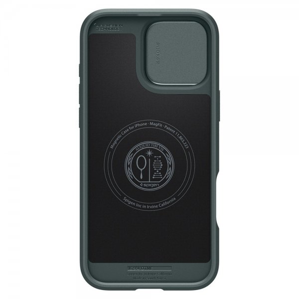 Spigen iPhone 16 Pro Cover Optik Armor MagFit Abyss Green