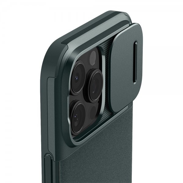 Spigen iPhone 16 Pro Cover Optik Armor MagFit Abyss Green