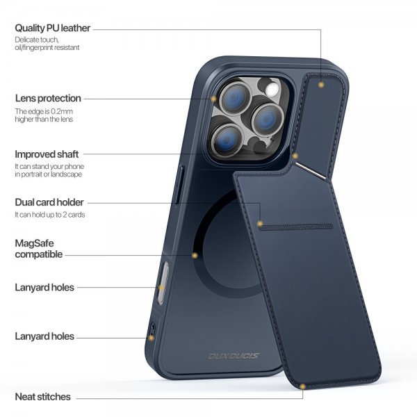 Dux Ducis iPhone 16 Pro Cover Rafi II Series MagSafe Blå