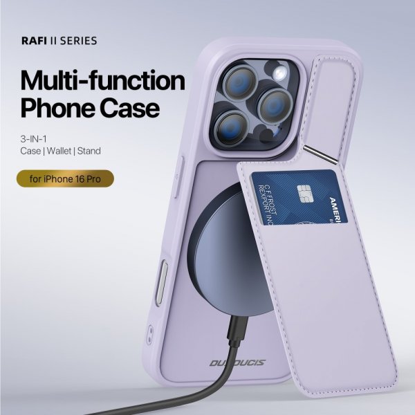 Dux Ducis iPhone 16 Pro Cover Rafi II Series MagSafe Lilla