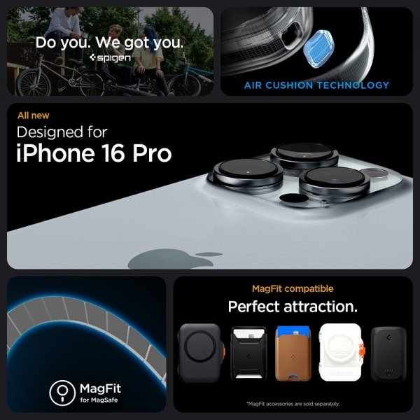 Spigen iPhone 16 Pro Cover Rugged Armor MagFit Grå