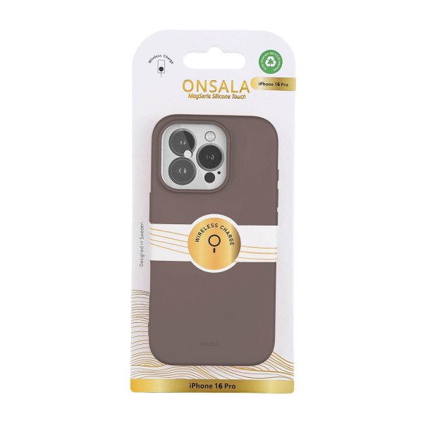 Onsala iPhone 16 Pro Cover Silikonefølelse Chocolate