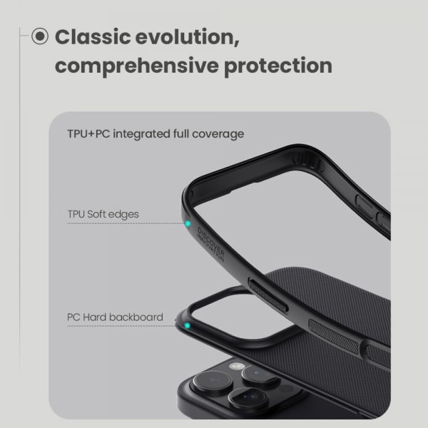 Nillkin iPhone 16 Pro Cover Super Frosted Shield Pro MagSafe Sort